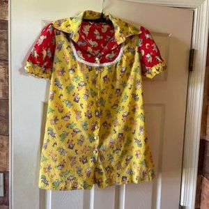Chequers vintage happy animals short sleeved blouse, small.